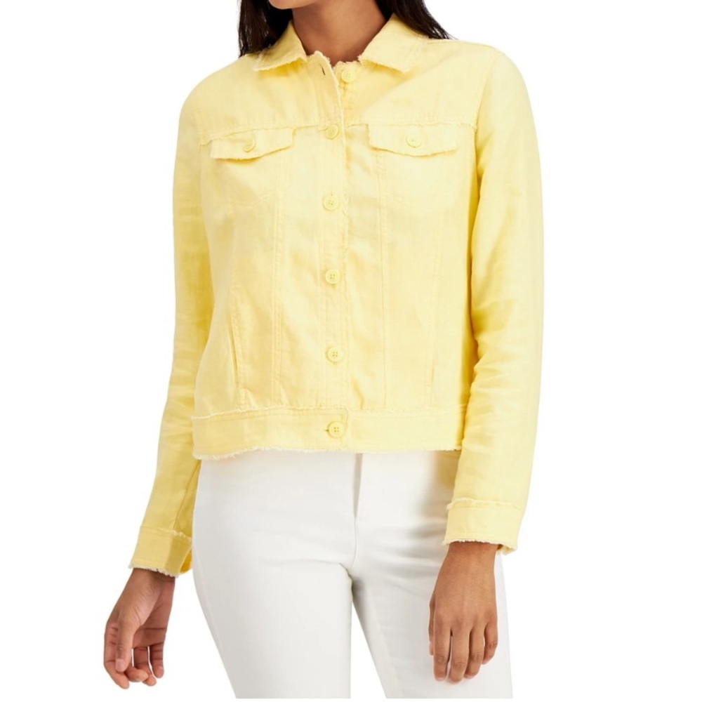 Denim jacket lemon yellow